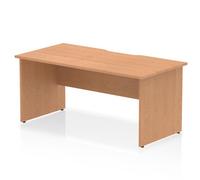 Impulse 1600 x 800mm Scalloped Edge Straight Office Desk Oak Top Panel End Leg