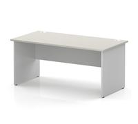 Impulse 1600 x 800mm Straight Office Desk Dove Grey Top White Panel End Leg