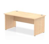 Impulse 1600 x 800mm Straight Office Desk Maple Top Panel End Leg