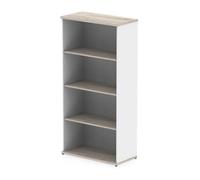 Impulse 1600mm Bookcase Grey Oak and White