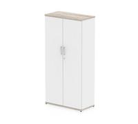 Impulse 1600mm Cupboard Grey Oak and White