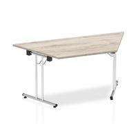 Impulse 1600mm Folding Trapezium Table Grey Oak Top