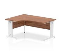 Impulse 1600 Left Crescent Walnut White Cable Leg