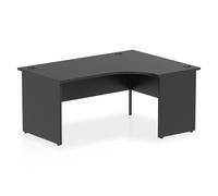Impulse 1600mm Right Crescent Office Desk Black Top Panel End Leg