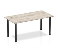 Impulse 1600 Table Grey Oak Black Leg