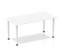 Impulse Bench 1600mm Straight Table White Top White Post Leg