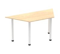 Impulse 1600mm Trapezium Maple Top White Post Leg
