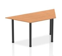Impulse 1600mm Trapezium Oak Top Black Post Leg