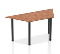 Impulse 1600mm Trapezium Walnut Top Black Post Leg