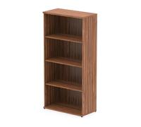 impulse 1600mm wooden bookcase in walnut