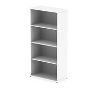impulse 1600mm wooden bookcase in white