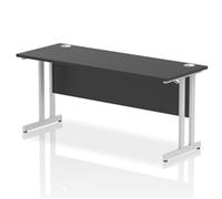 Impulse 1600 x 600mm Straight Office Desk - Black Top