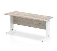 Impulse 1600x600 Grey Oak White Cable Leg