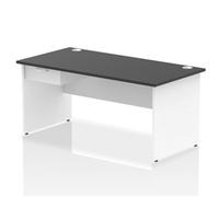 Impulse 1600x800 Desk Black/White Panel End 1x1 Drawer Fixed Ped