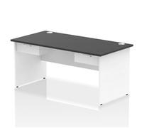Impulse 1600x800 Desk Black/White Panel End 2x1 Drawer Fixed Ped