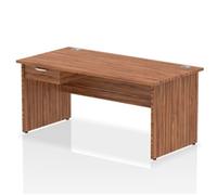 Impulse 1600x800 Desk Walnut Top Panel End 1x1 Drawer Fixed Ped