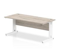 Impulse 1600x800 Grey Oak White Cable Leg
