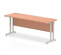 Dynamic Impulse 1800/600 Rectangle Silver Cantilever Leg Desk Beech