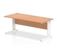 Impulse 1800x800 Oak White Cable Leg