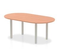 Impulse 1800 Boardroom Table Beech Silver Leg