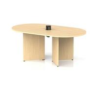 Impulse Volta 1800mm Boardroom Table With Black Pop-up Power Module Maple Top Arrowhead Leg
