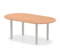 Impulse 1800 Boardroom Table Oak Silver Leg