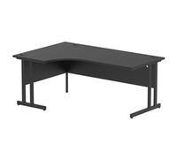 Impulse 1800 LH Crescent Desk Black/Black Cantilever Leg