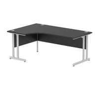 Impulse 1800 LH Crescent Desk Black/Silver Cantilever Leg