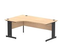 Impulse 1800 LH Crescent Office Desk Maple Top Black Cable Managed Leg
