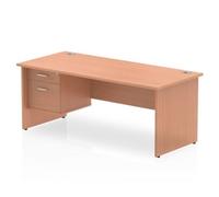 Impulse Bench 1800 X 800mm Straight Office Desk Beech Top Panel End Leg Workstat