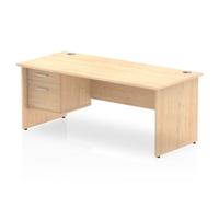 Impulse 1800 Rectangle Panel End Leg Desk Maple 1 x 2 - MI002479