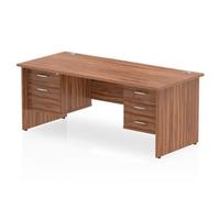 Impulse Bench 1800 X 800mm Straight Office Desk Walnut Top Panel End Leg Worksta
