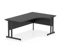 Impulse 1800mm Right Crescent Office Desk Black Top Black Cantilever Leg