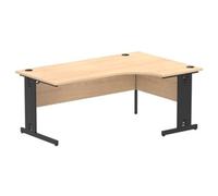 Impulse 1800 RH Crescent Desk Maple Top Black Cable Managed Leg