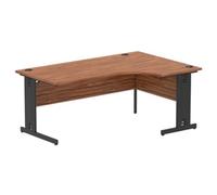 Impulse 1800 RH Crescent Desk Walnut Top Black Cable Managed Leg