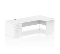 Impulse 1800mm Right Crescent White Leg 800