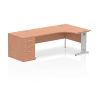 Impulse 1800mm Right Crescent Beech Silver 800
