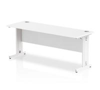 Impulse 1800x600 White White Cable Leg