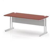 Impulse 1800 x 800 Office Desk Brick Red Top White Cantilever Leg