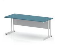 Impulse 1800 x 800 Office Desk Dark Teal Top White Cantilever Leg