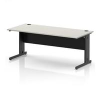 Impulse 1800 x 800 Office Desk Dove Grey Top Black Cable Managed Leg