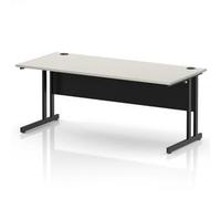 Impulse 1800 x 800 Office Desk Dove Grey Top Black Cantilever Leg