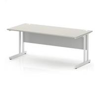 Impulse 1800 x 800 Office Desk Dove Grey Top White Cantilever Leg