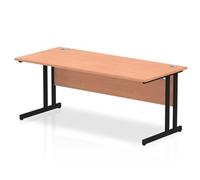 Impulse 1800 x 800mm Straight Desk Beech Top Black Cantilever Leg