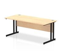 Impulse 1800 x 800mm Straight Desk Maple Top Black Cantilever Leg