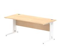 Impulse 1800 X 800Mm Straight Desk Maple Top White Cable Managed Leg MI002500