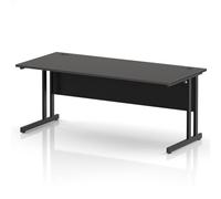 Impulse 1800 x 800mm Straight Office Desk Carbon Grey Top Black Cantilever Leg