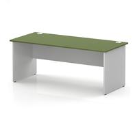Impulse 1800 x 800mm Straight Office Desk Moss Green Top White Panel End Leg
