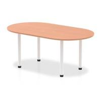 Impulse 1800mm Boardroom Table Beech Top White Post Leg