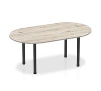 Impulse 1800mm Boardroom Table Grey Oak Top Black Post Leg